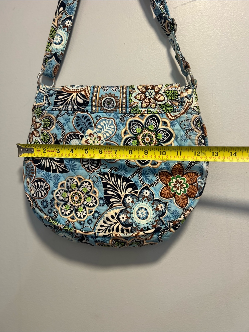 Vera Bradley Saddle Up Bali Blue Crossbody Shoulder Bag Floral Magnetic Flap M - Picture 9 of 16